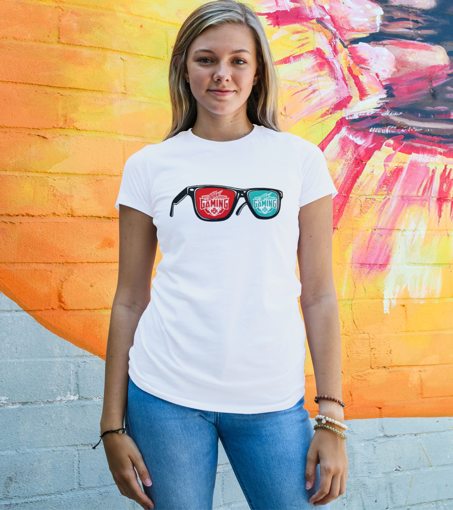 Gaming Spectacles Mtn Dew Red Blue Vibes T-Shirt