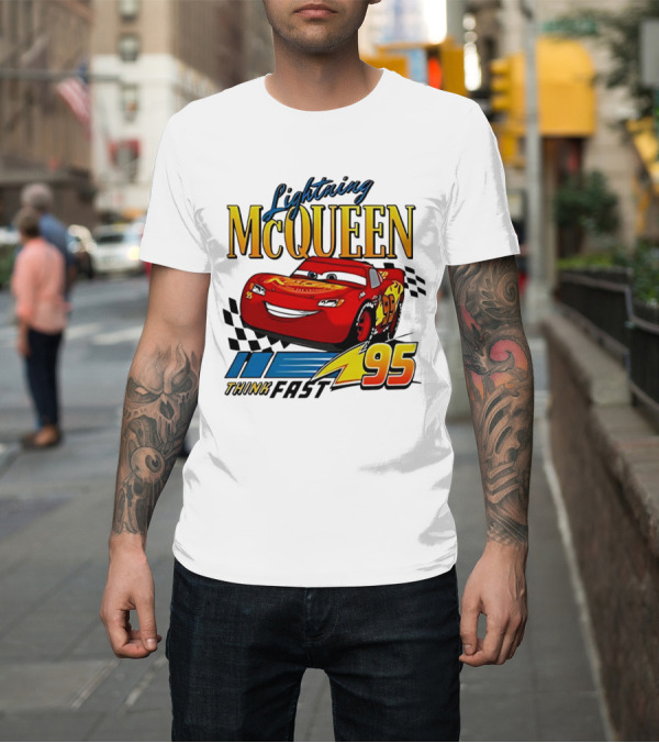 Shirt: Lightning McQueen 95 Think Fast Racing Adventure T-Shirt Lightning McQueen 95 Think Fast Racing Adventure T-Shirt
