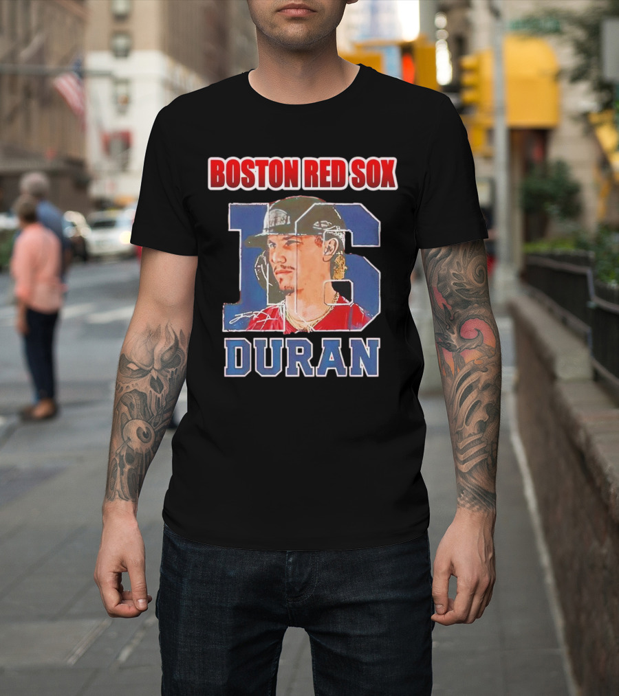 Boston Red Sox Jarren Duran 16 Portrait Patch T-Shirt