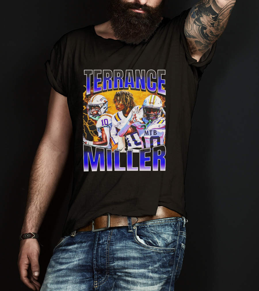 Terrance Miller Football MTB 10 Graphic Locker Room Sports Image T-Shirt