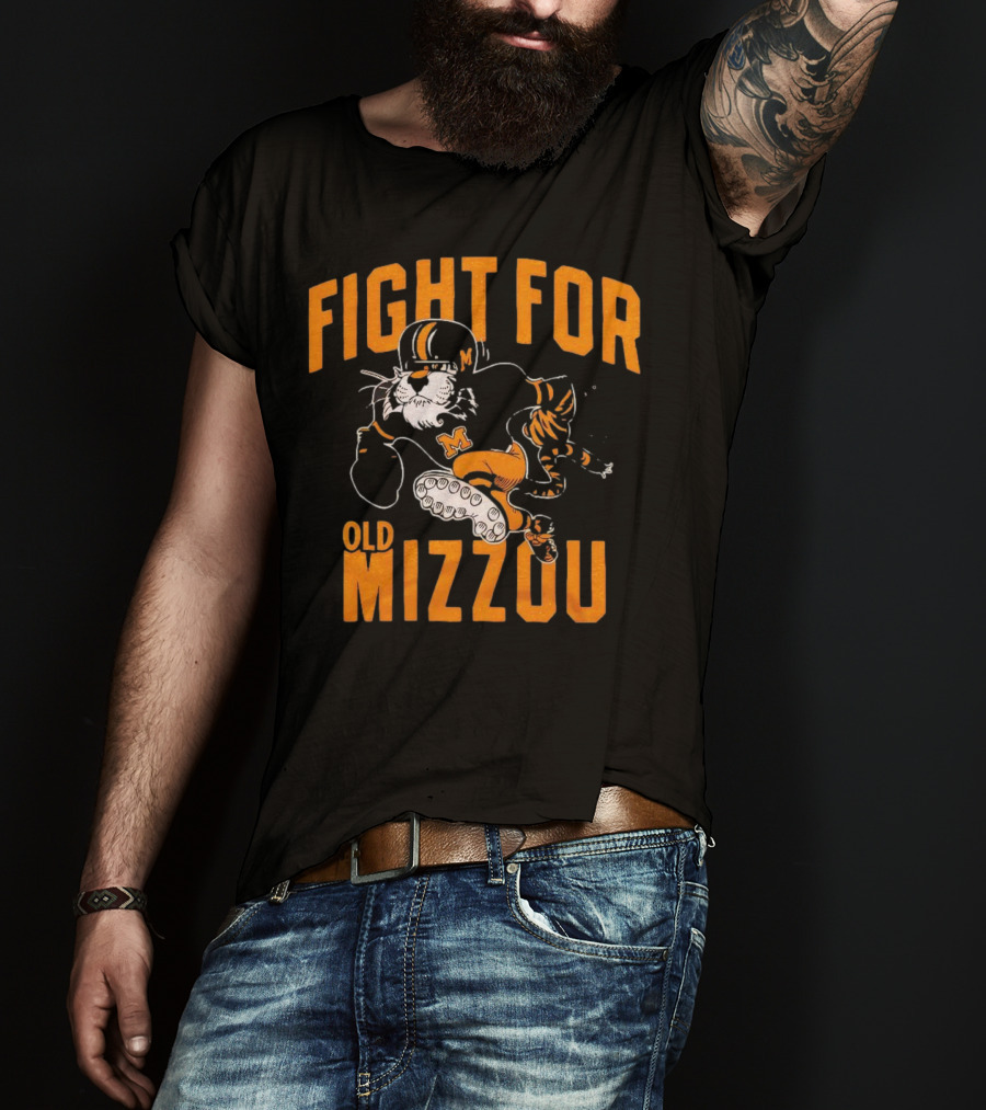 Fight For Old Mizzou Football Mascot In Action T-Shirt