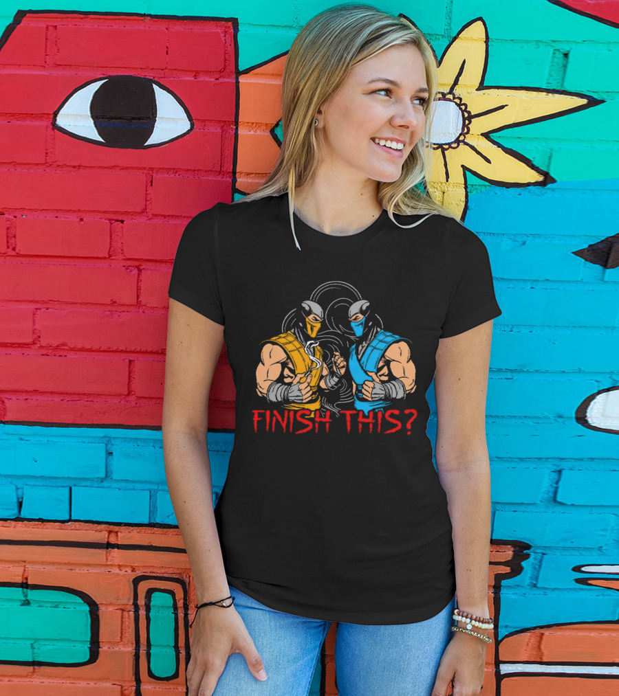 Finish This Mortal Kombat Smoke Sub-Zero Scorpion Showdown T-Shirt