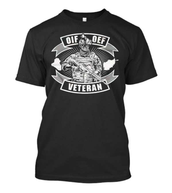 OIF OEF Veteran Soldier With Rifles And Maps T-Shirt