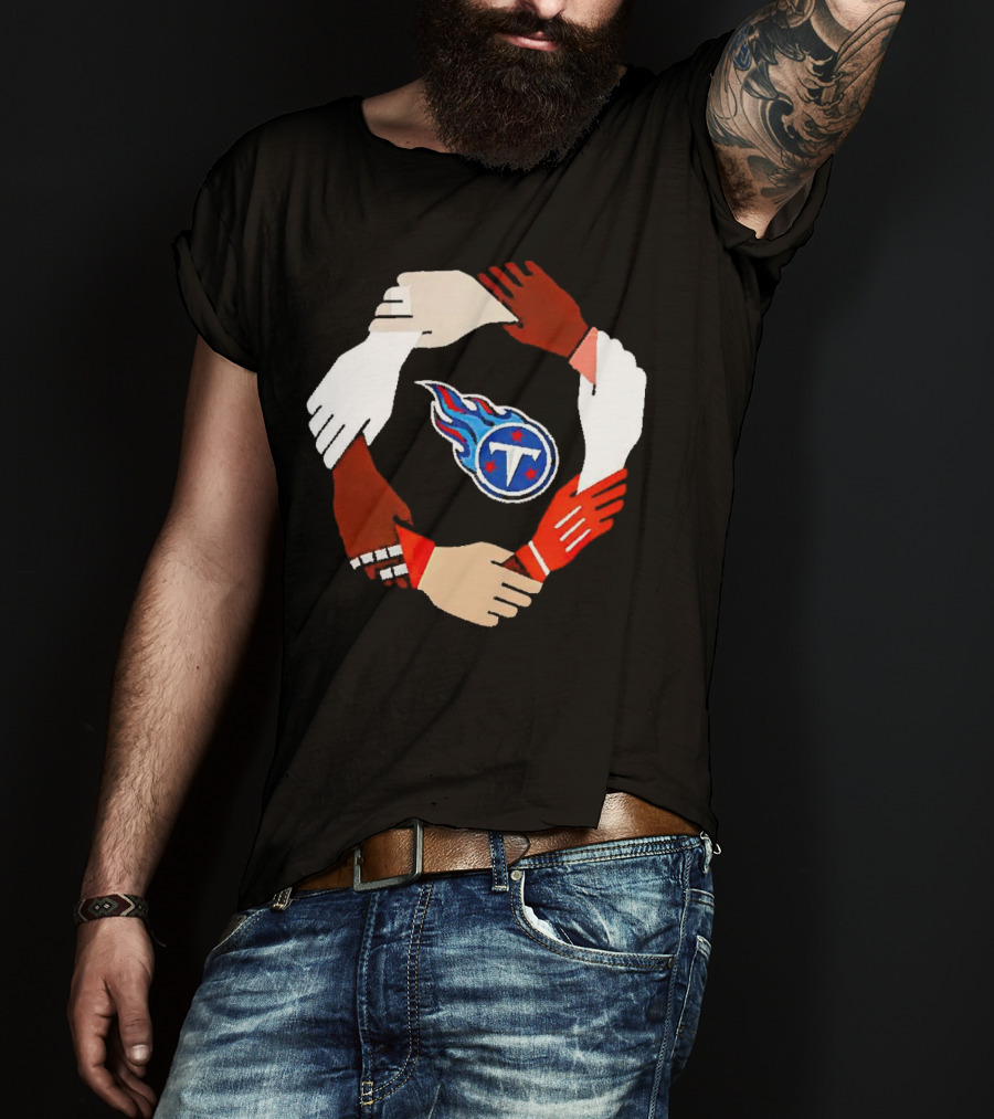 Tennessee Titans Unity Logo Hands Circle T-Shirt