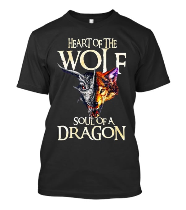 Heart Of The Wolf Soul Of A Dragon Wolf-Dragon Hybrid Duality T-Shirt