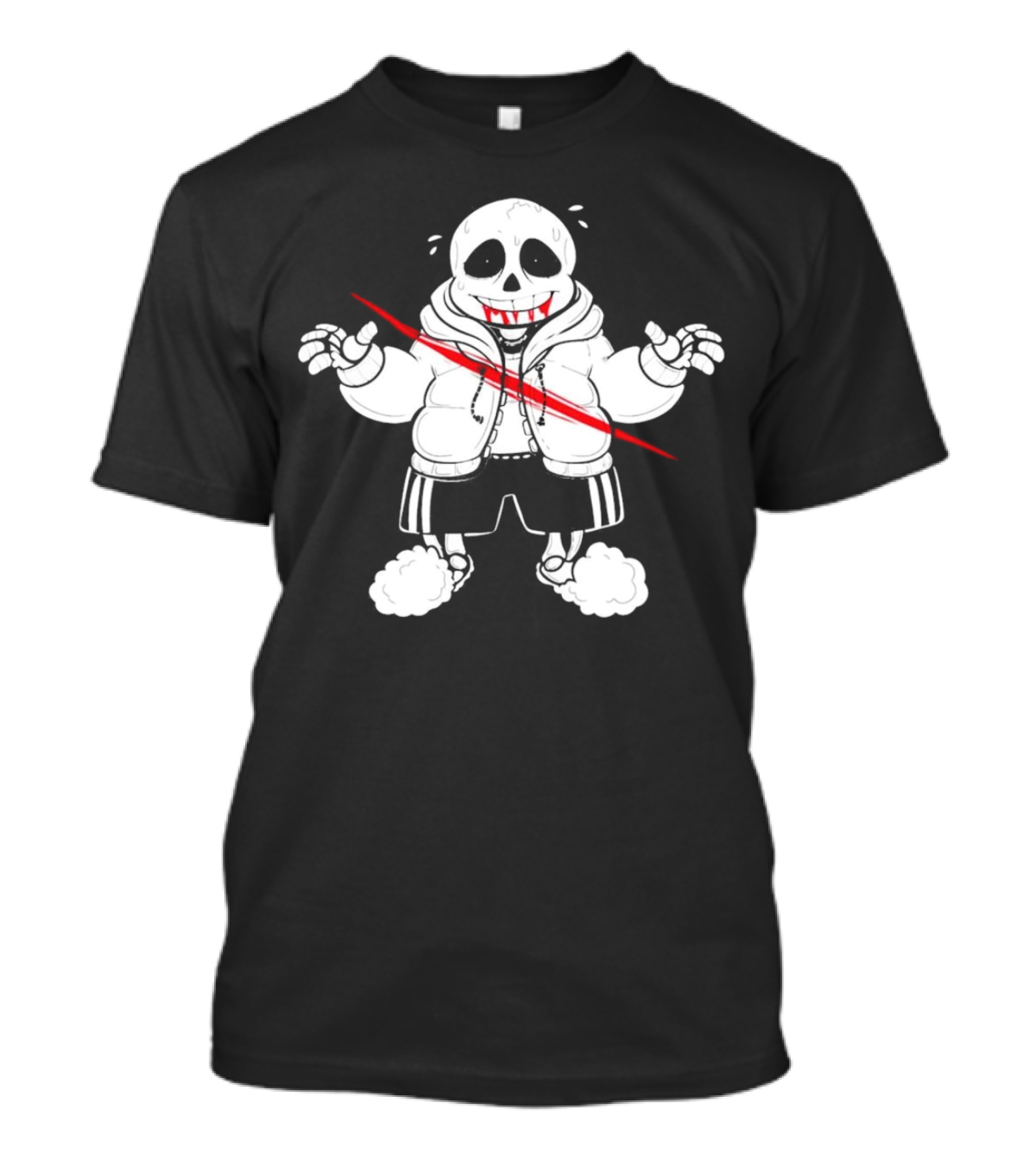 Sans Undertale Horror Zombie With Red Slash T-Shirt