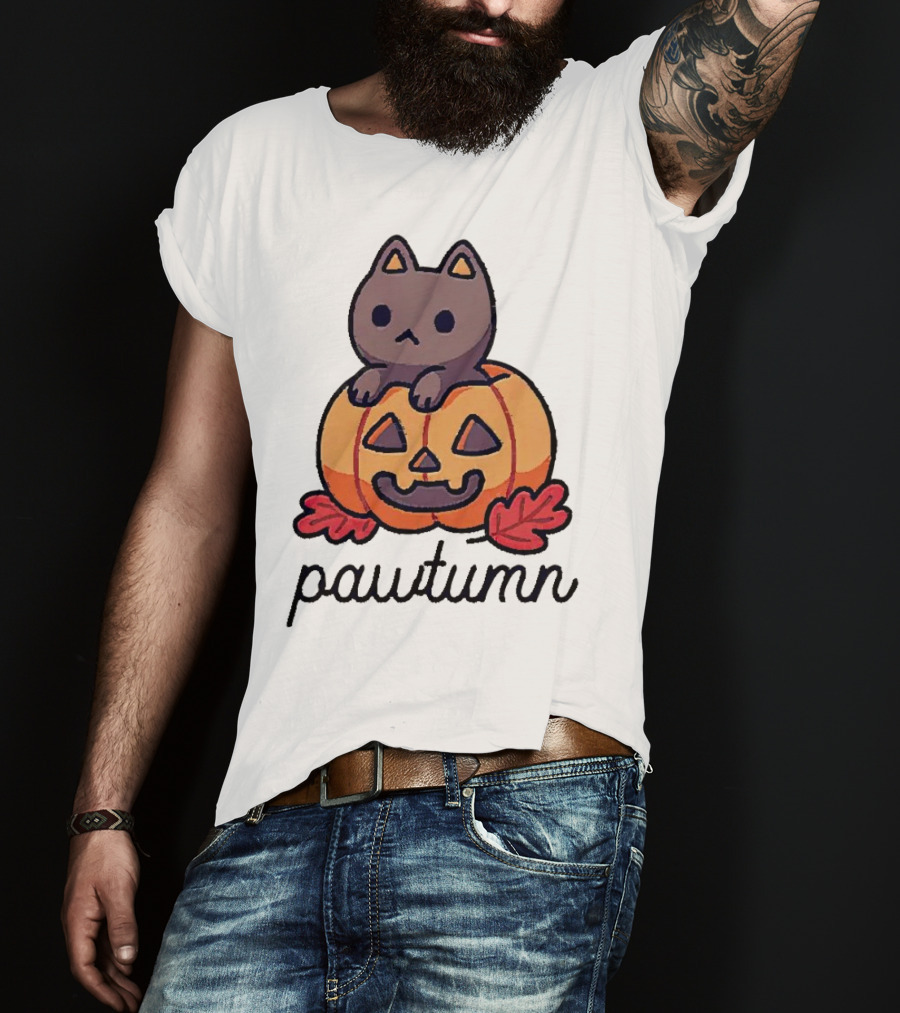 Halloween Cat Pawtumn Pumpkin T-Shirt