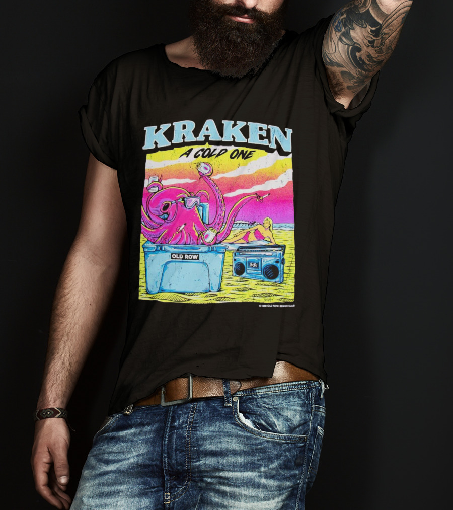 Kraken A Cold One Old Row Beach Club T-Shirt