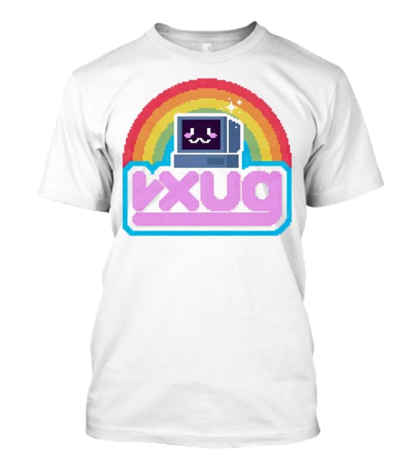 Rainbow Vxug Pixel Art Retro Computer T-Shirt