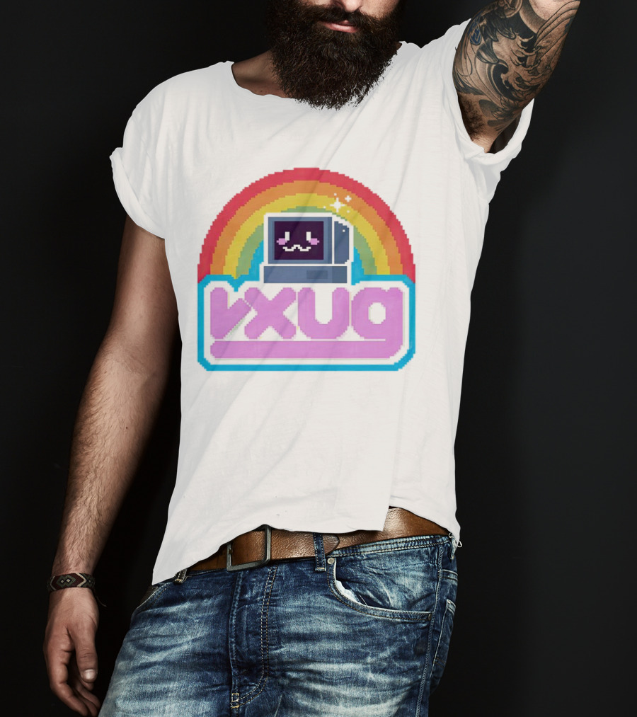 Rainbow Vxug Pixel Art Retro Computer T-Shirt