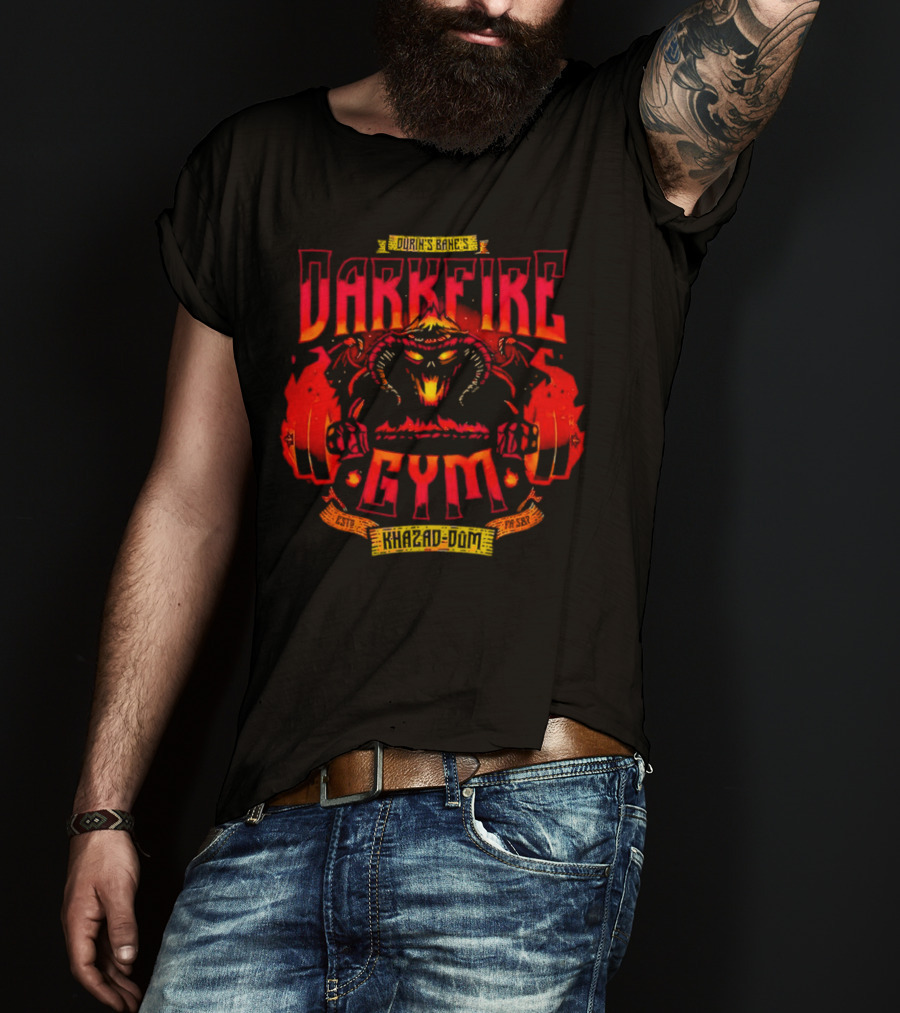 Durin’s Bane Darkfire Gym Khazad-Dum Lord Of The Rings Fitness T-Shirt