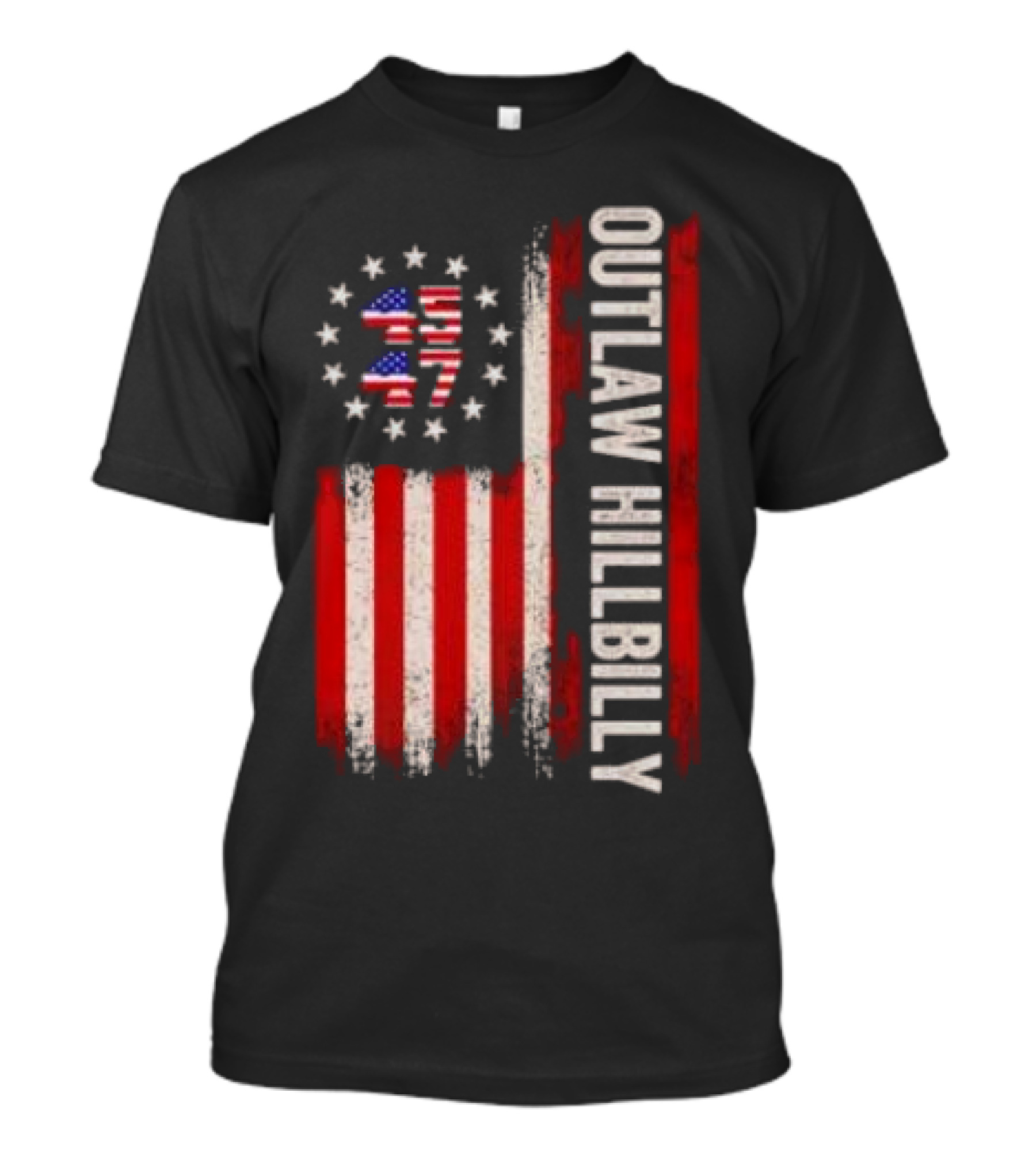 Outlaw Hillbilly American Flag 1776 Stars Stripes T-Shirt
