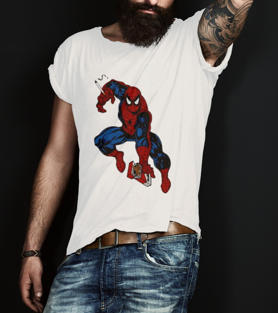 Spider-Man Smokerman Smoking Cigarette Comic T-Shirt