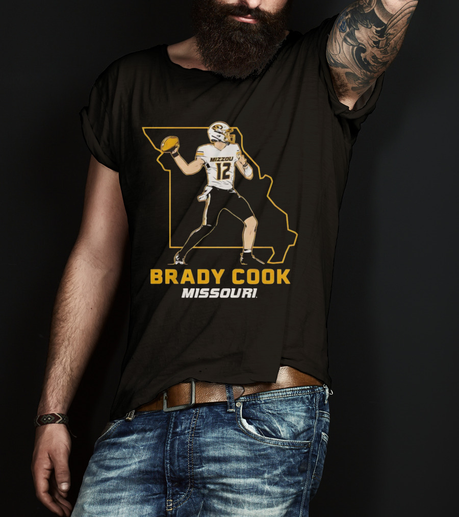 Brady Cook Mizzou Missouri Football Player 12 T-Shirt