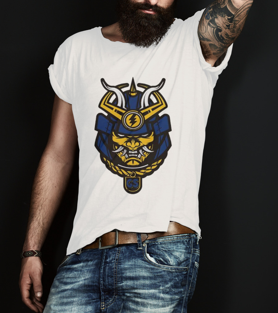 Golden State Warriors GS Samurai Helmet Emblem T-Shirt
