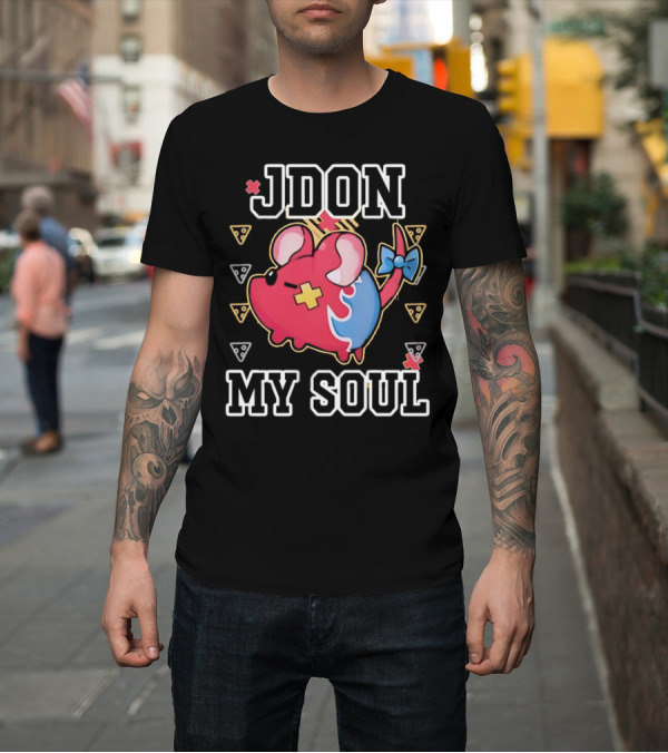 Shirt: JDON My Soul Rat with Cute Red and Blue Cartoon Mouse with Pizza Slices T-Shirt JDON My Soul Rat with Cute Red and Blue Cartoon Mouse with Pizza Slices T-Shirt