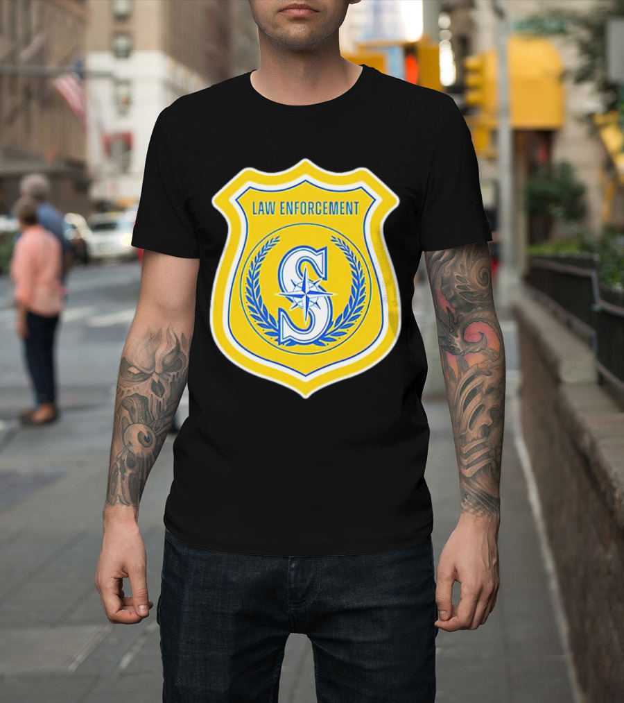 Seattle Mariners Law Enforcement Badge Shield S T-Shirt