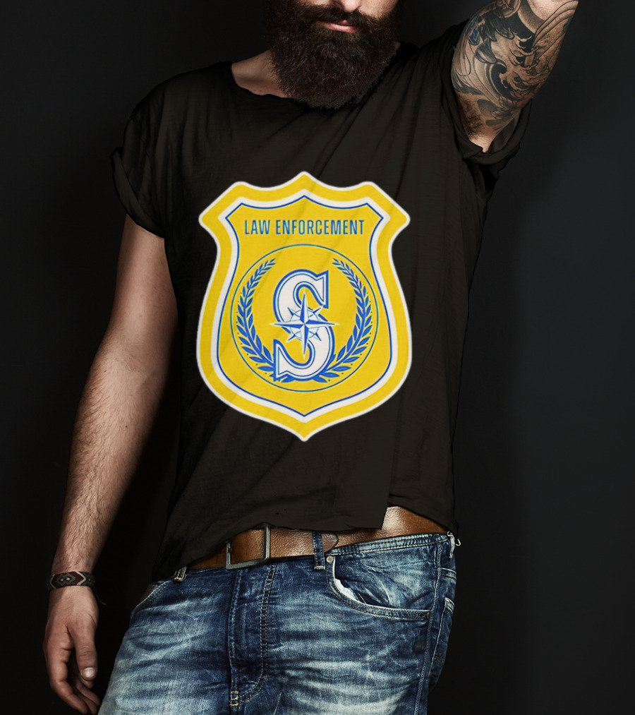 Seattle Mariners Law Enforcement Badge Shield S T-Shirt