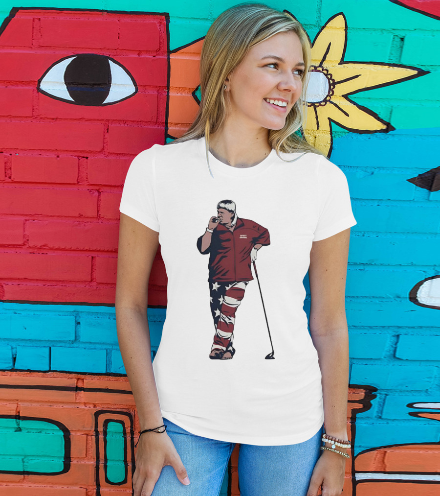 John Daly Sports Legend American Flag Pants Golf T-Shirt