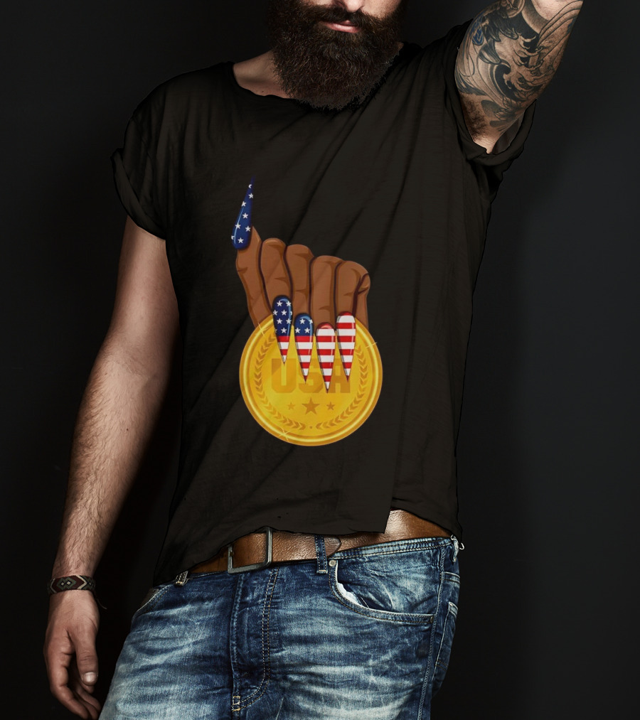 Gold Medal USA American Nails Sha’Carri Richardson T-Shirt