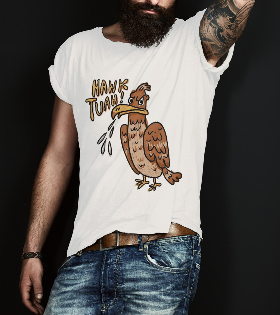 Hawk Tuah Tough Angry Bird With Spilled Ink T-Shirt
