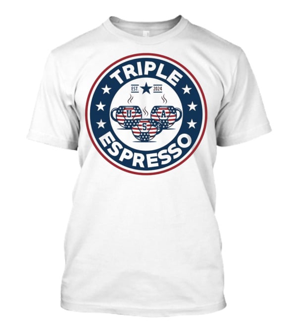 Triple Espresso USWNT American Flag Est T-Shirt