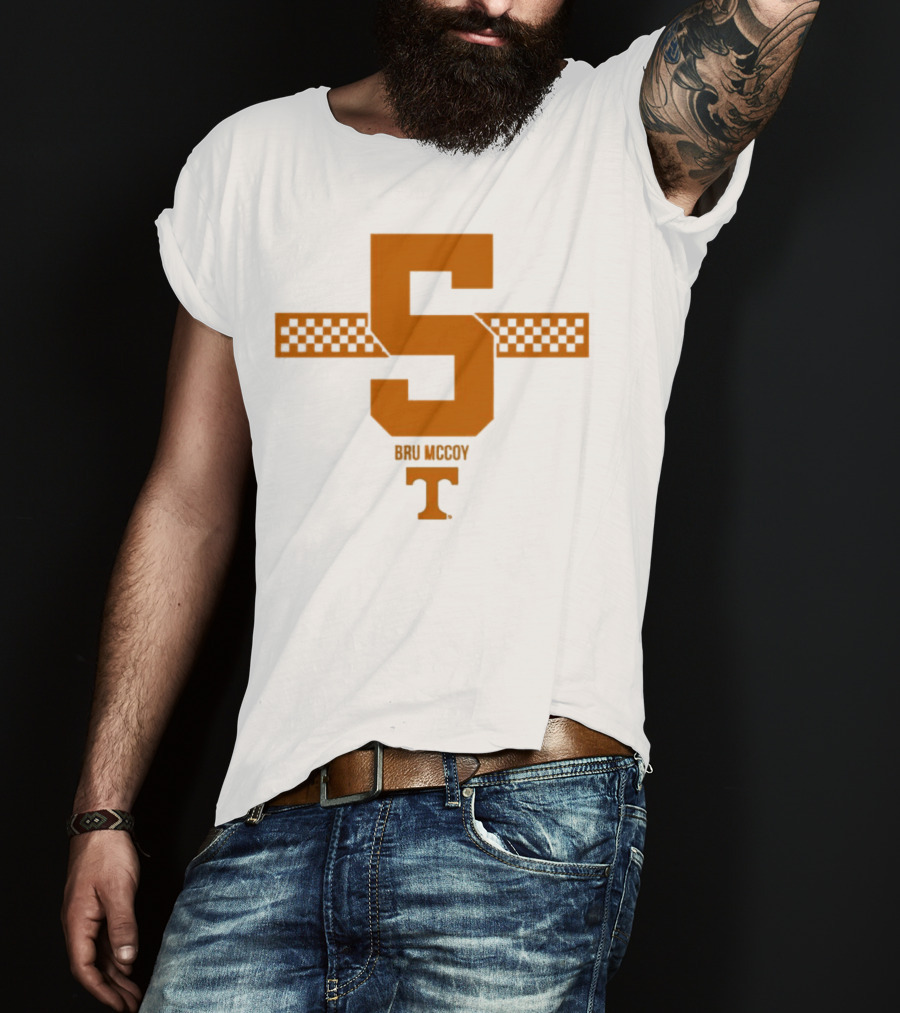 Bru McCoy 5 Stripe Tennessee Volunteers Checkerboard T T-Shirt