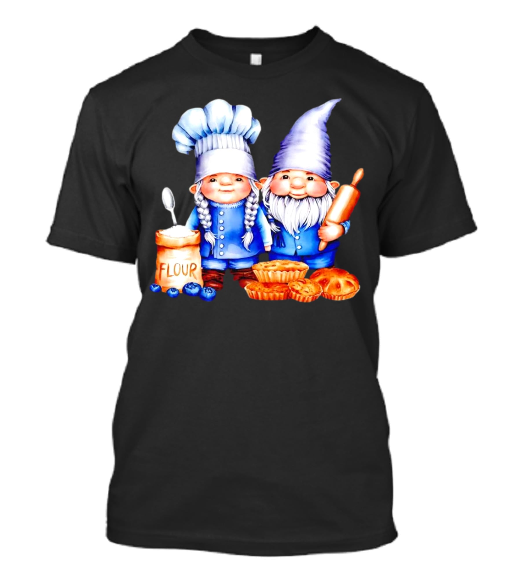 Adorable Baking Gnomes With Flour And Pastries T-Shirt