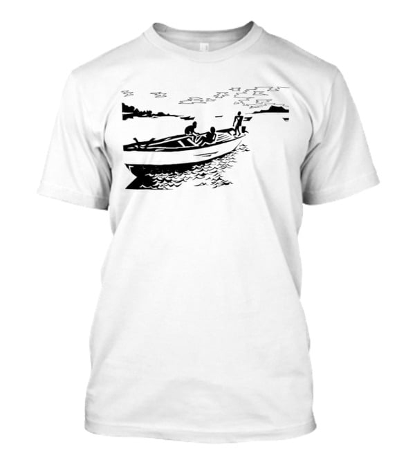 Boat On Lake Malawi Silhouette Scene T-Shirt