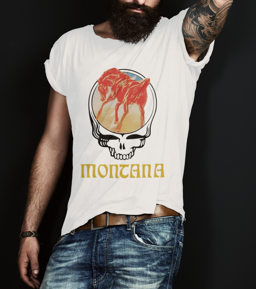 Montana Grateful Dead Skull With Horse T-Shirt