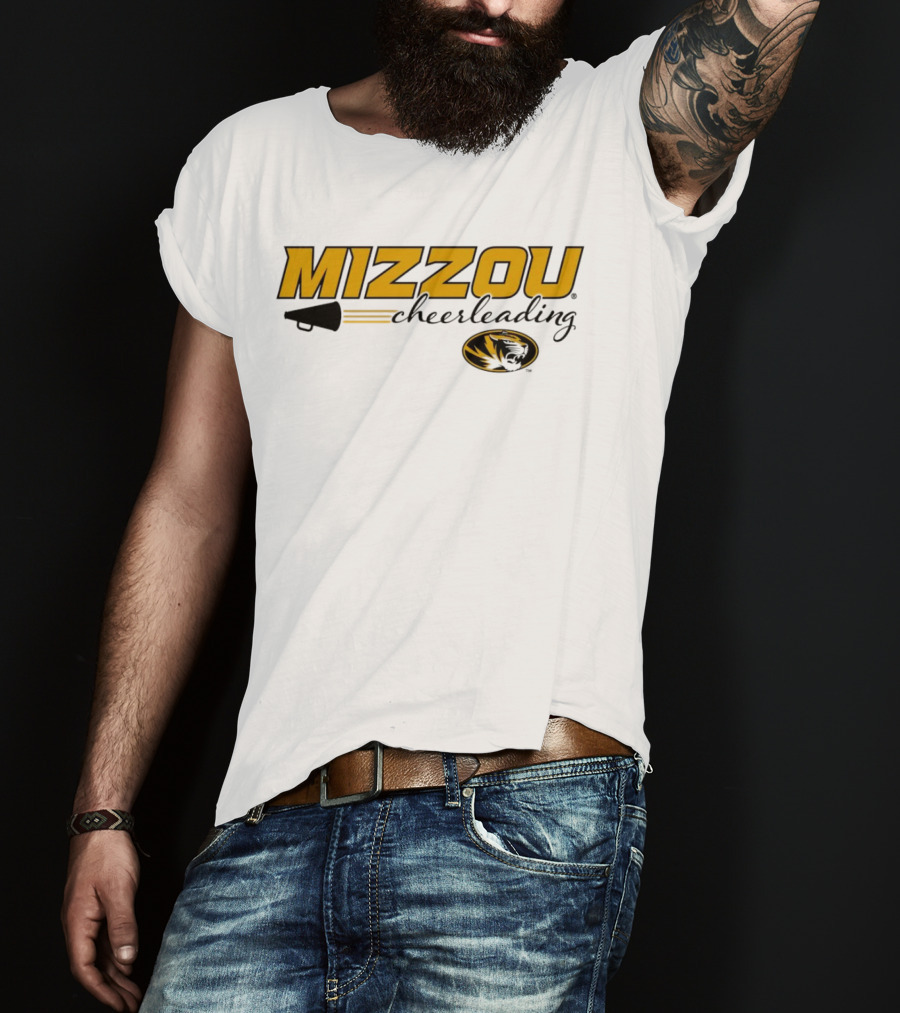 Mizzou Cheerleading Megaphone Oval Tiger Head T-Shirt