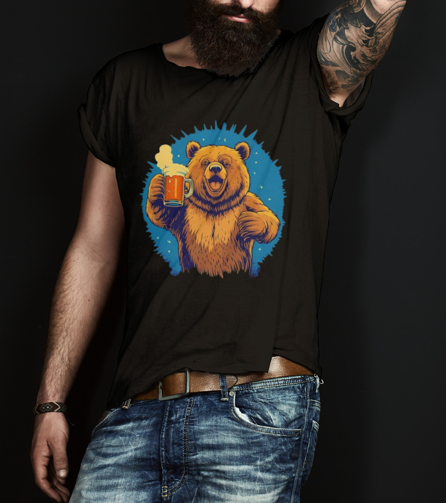 Bear Drink Beer Ging T-Shirt