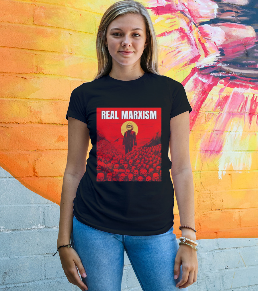 Karl Marx Real Marxism Surrounded By Skulls T-Shirt
