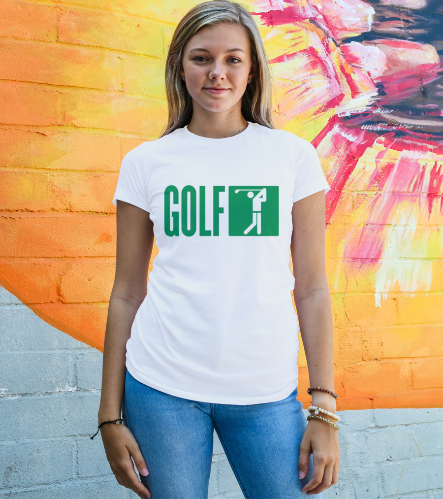 GOLF Swing Silhouette Icon Green T-Shirt