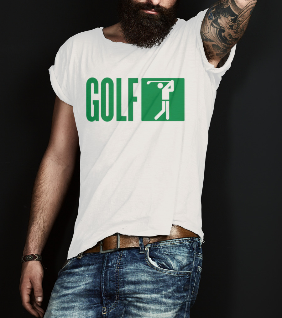 GOLF Swing Silhouette Icon Green T-Shirt