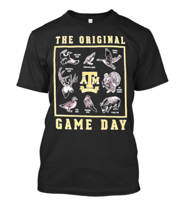 The Original Game Day Texas A&M Outdoors Whitetail Deer Mallard Duck Rio Grande Turkey T-Shirt