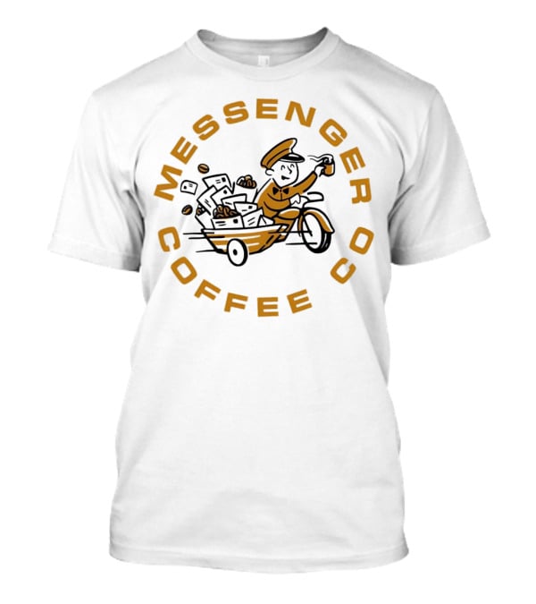 Messenger Coffee Co Joe Gatto Mailman With Coffee Cup T-Shirt