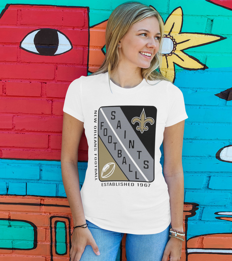 New Orleans Saints Football Shield Established 1967 Fleur-de-lis T-Shirt