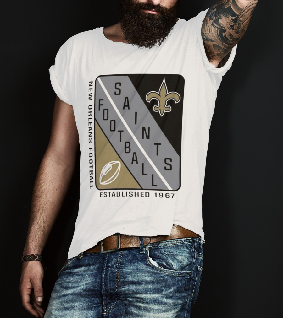 New Orleans Saints Football Shield Established 1967 Fleur-de-lis T-Shirt