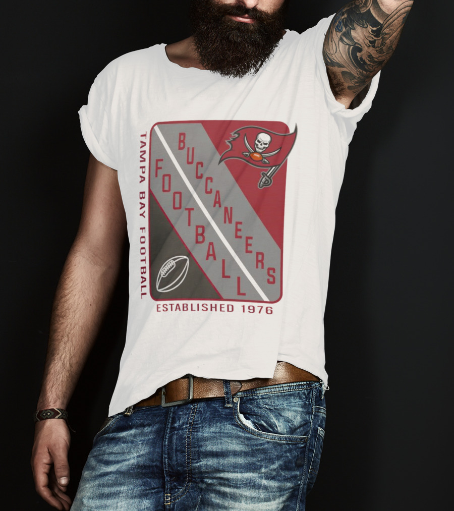 Tampa Bay Buccaneers Football Established 1976 Shield T-Shirt