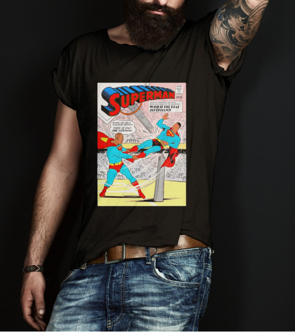 Superman Comic Cover Shaquille O’Neal Vs Dwight Howard Who Is The Real Superman? T-Shirt