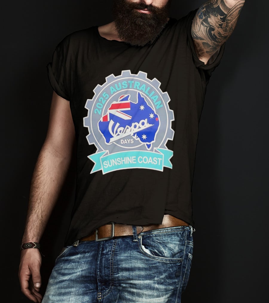 2025 Australian Sunshine Coast Vespa Days Australia Flag T-Shirt