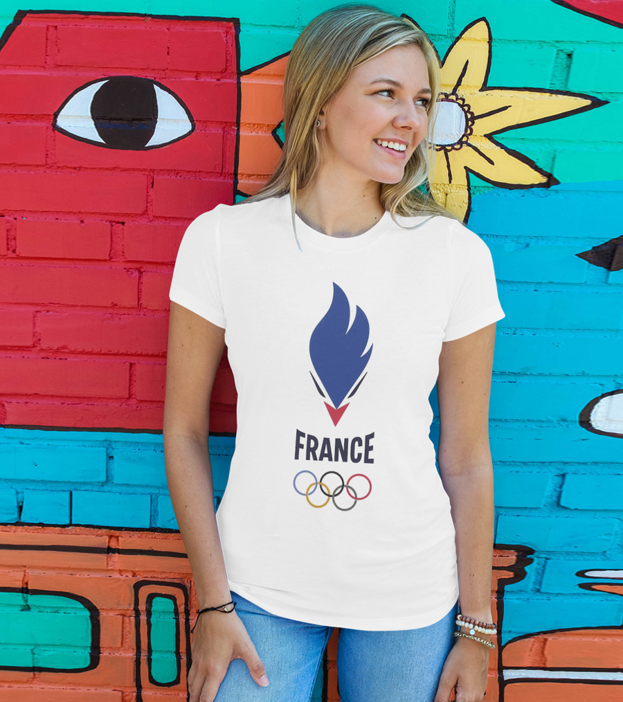 France Olympic Flame And Rings T-Shirt