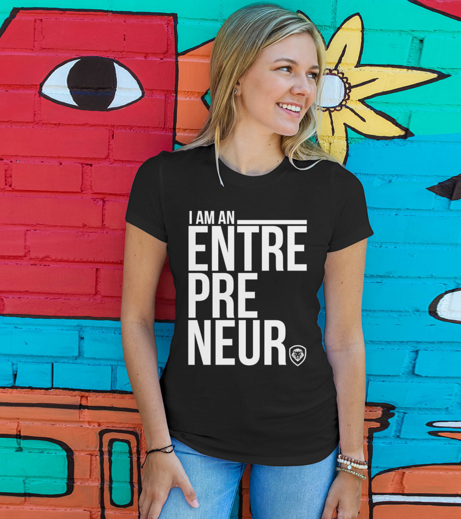 I Am An Entrepreneur Lion Shield Badge T-Shirt