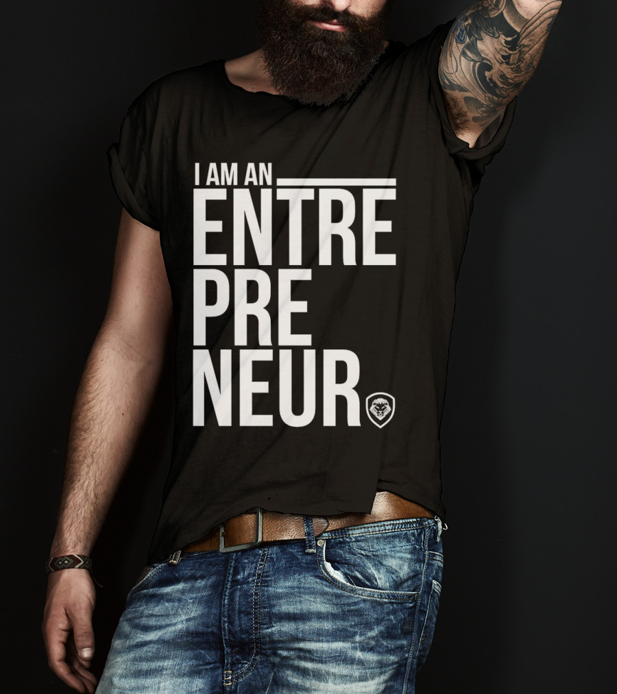 I Am An Entrepreneur Lion Shield Badge T-Shirt