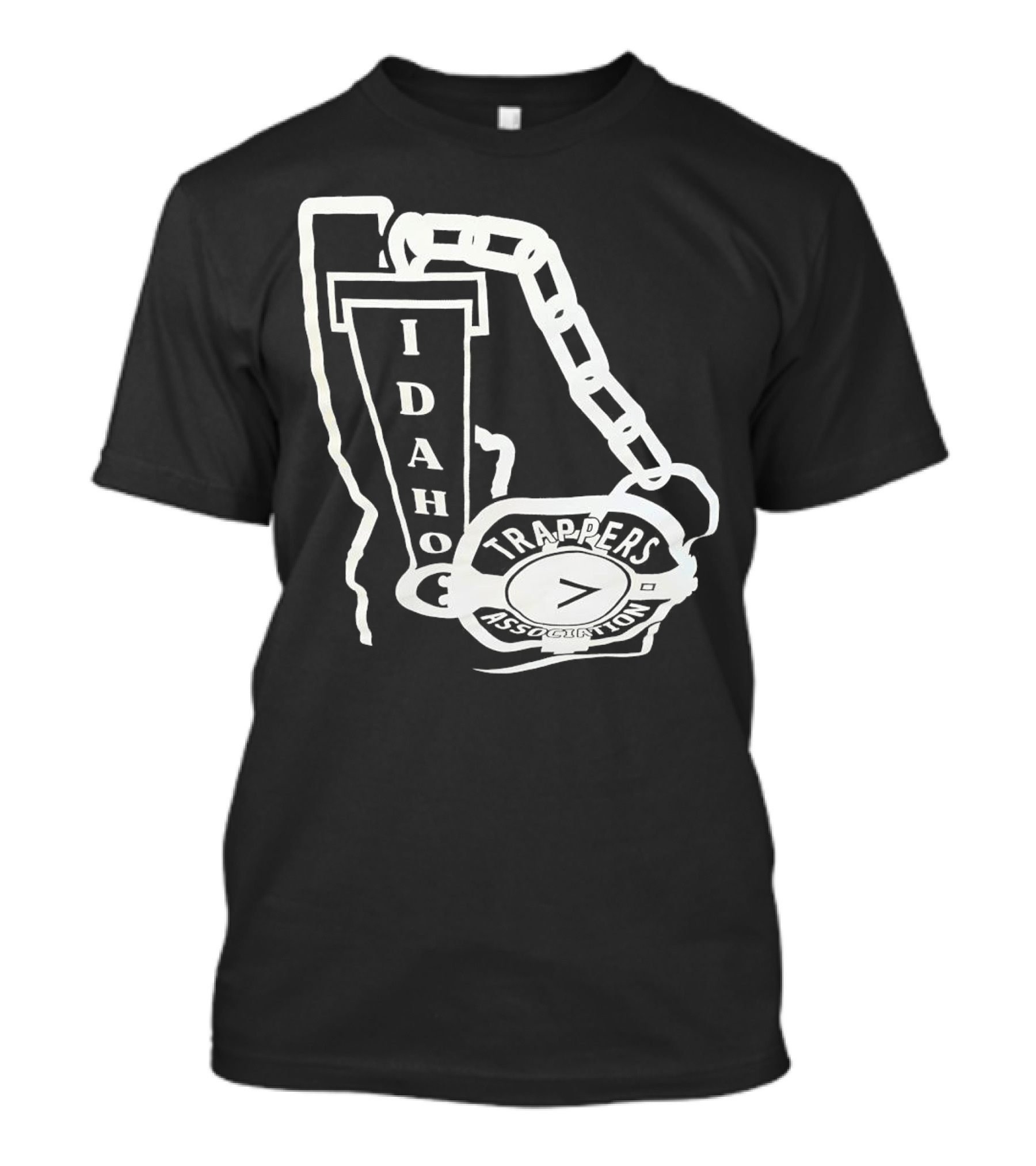 Idaho Trappers Association Logo With Trapper Symbol And Chain T-Shirt
