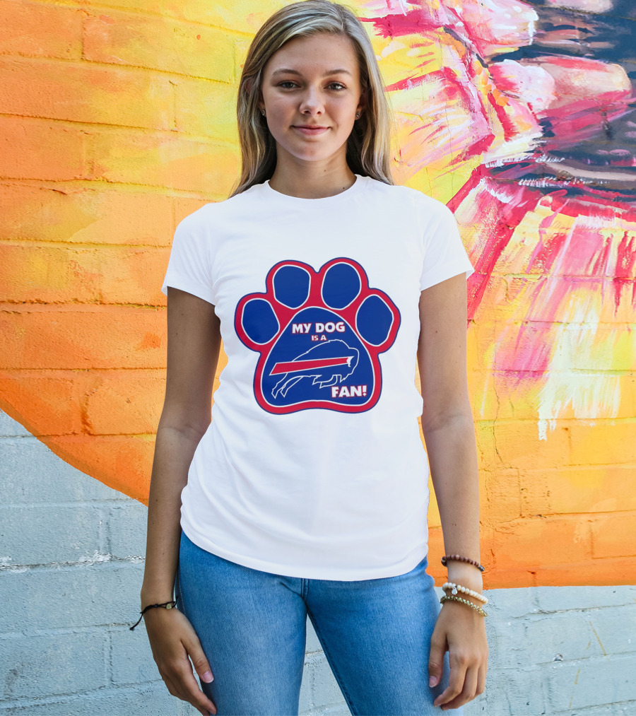 Buffalo Bills My Dog Is A Fan Paw Prints T-Shirt