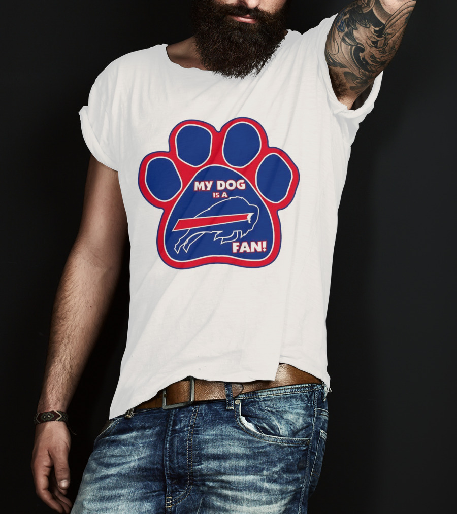 Buffalo Bills My Dog Is A Fan Paw Prints T-Shirt