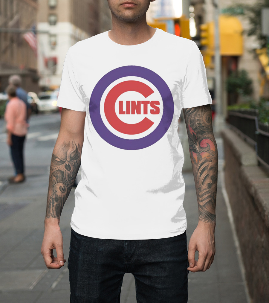 Clints Big C Chicago Cubs Logo Parody Purple Circle T-Shirt