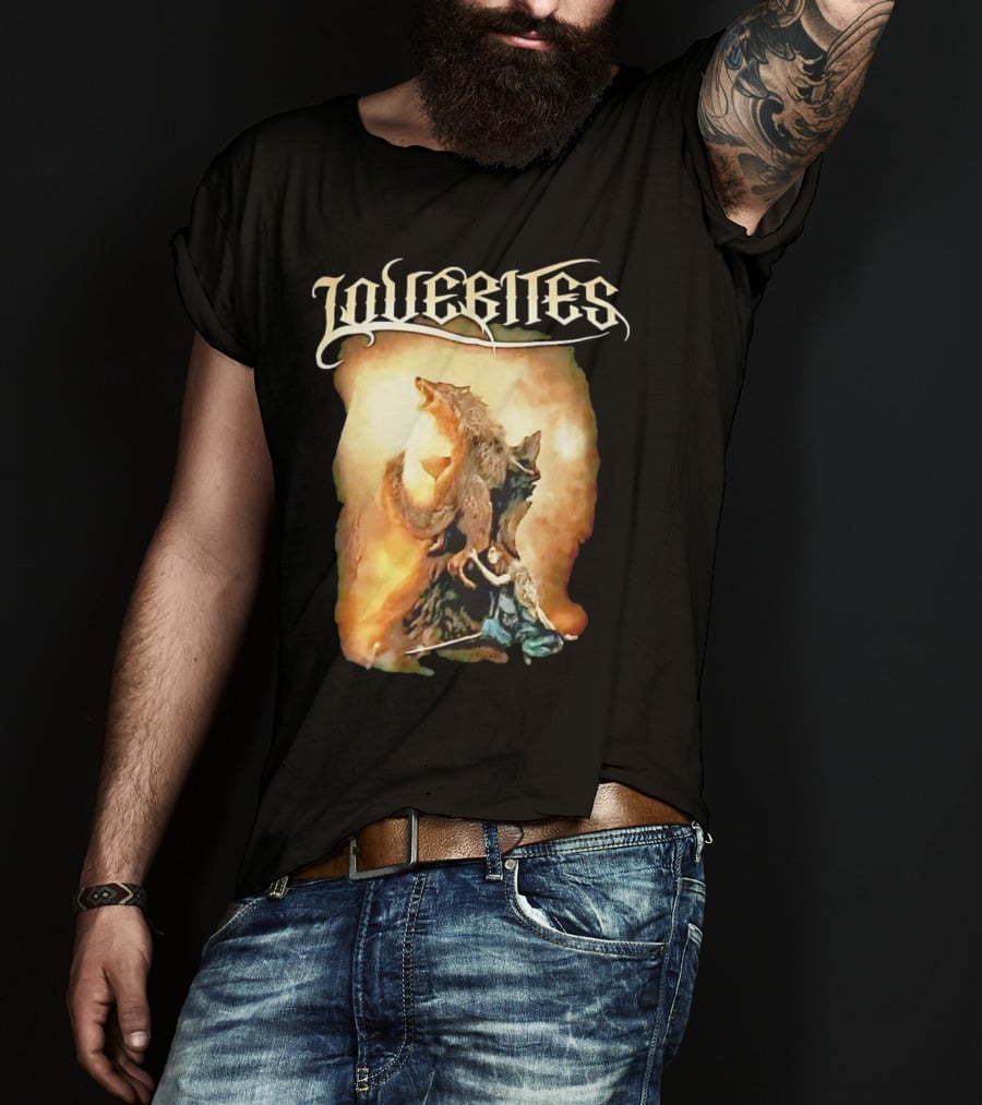 LOVEBITES Wolf Warrior Art With Knight And Sword T-Shirt